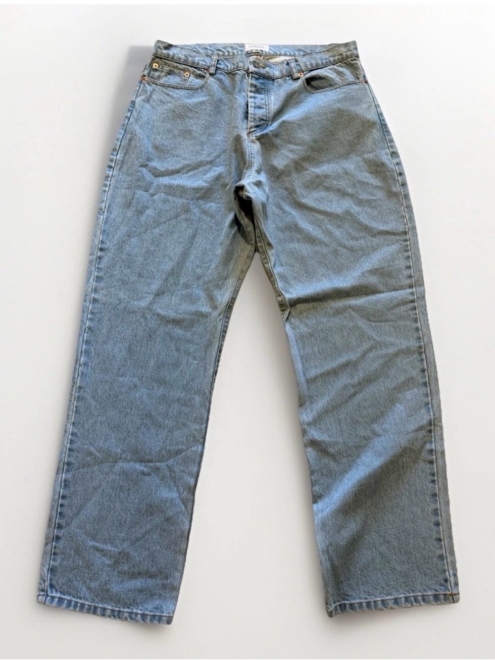 Nichole Lynel Jeans Womens Sz 38 Button Fly Denim The Label Wide Leg Light Wash